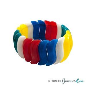 Vintage 80s Avon Summer Brights Lucite Stretch Bracelet